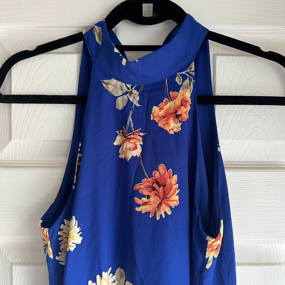 Lulus Darling Dearest Royal Blue Floral Print Swing Dress - Picture 5 of 8